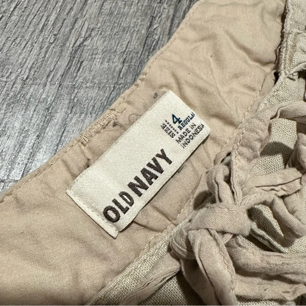 old navy Women's Cargo Pants beige baggy skater boho 90s 80s flared pants size 4 - Picture 5 of 8
